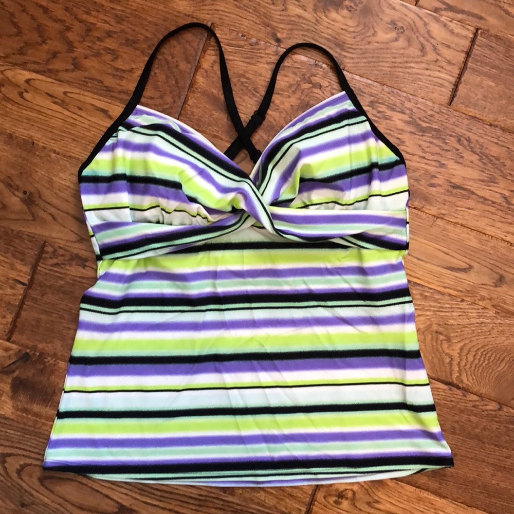 Beach Native striped tankini top size 38B/C